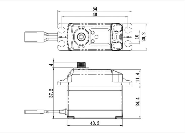 Сервопривод - SV-1270TG+ - Цифровой - Высокое напруга - Бессердечниковый двигатель - Титановая шестерня размер